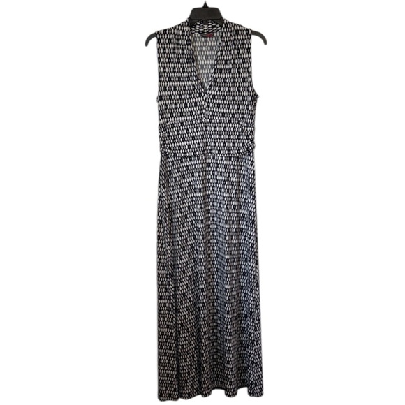 🌹VINCE CAMUTO GEOMETRIC PATTERN V NECKAXI DRESS - Picture 4 of 13